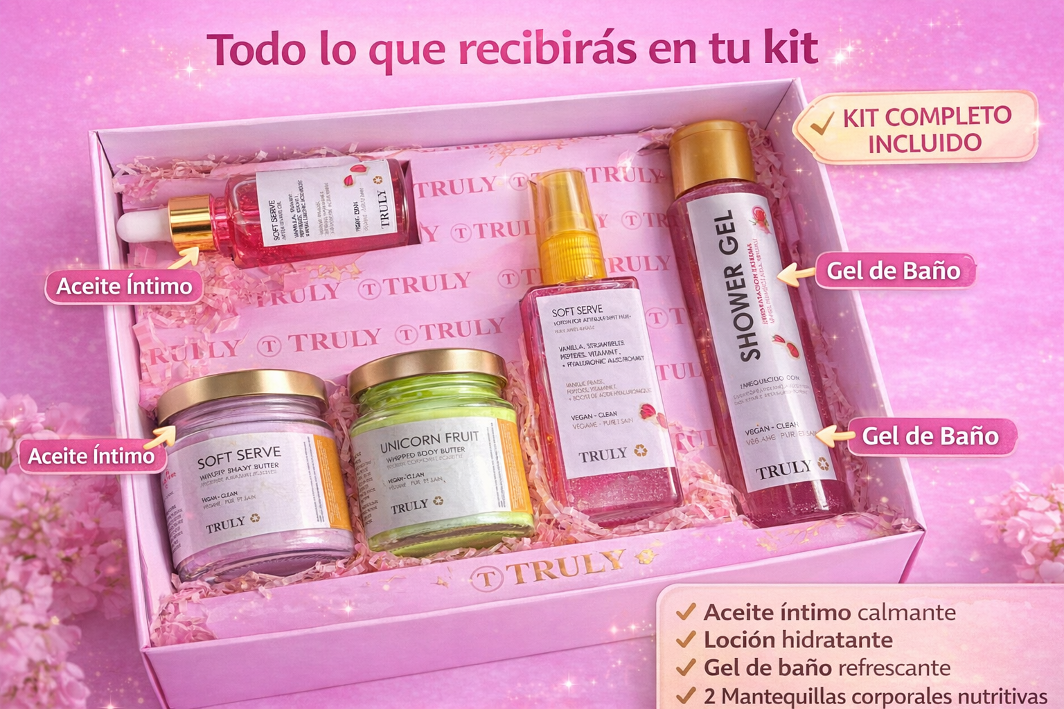 KIT TRULY X5 – Cuidado Corporal Completo para Piel Suave y Radiante